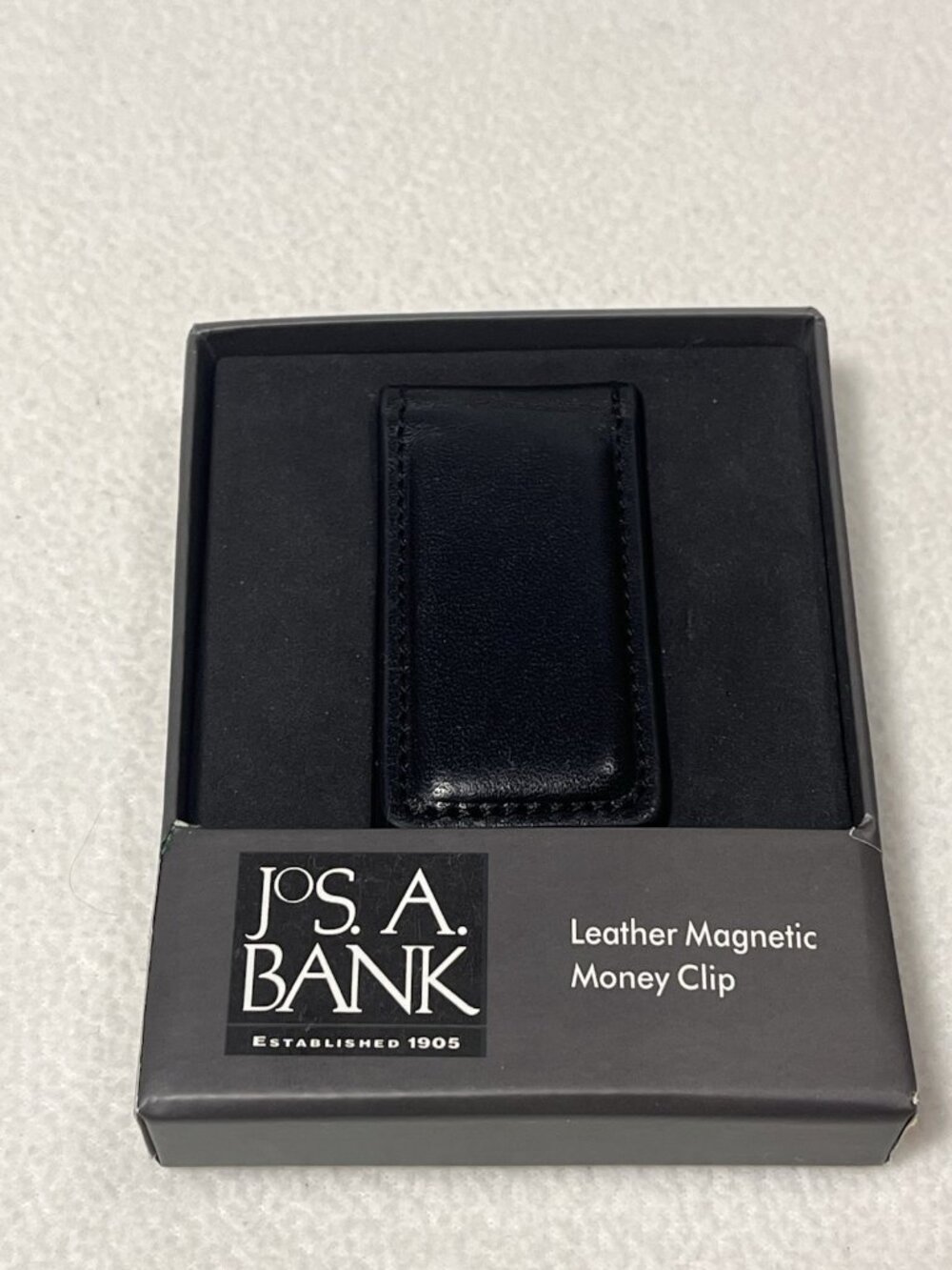 Jos. A. Bank Leather Magnetic Money Clip Black • New with box & tag - Picture 9 of 16